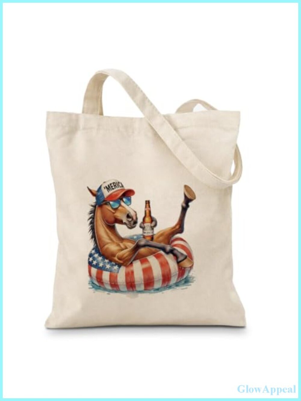 Heavy Duty Canvas Tote Bag Reusable Whimsical Pattern Shoulder Carryall